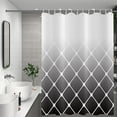 thumbnail image 2 of Grey and White Shower Curtain, Grey Morocco Geometric Pattern Modern Luxury Bathroom Curtains for Bathtub Decor Waterproof Fabric Machine Washable with 12 Hooks, 2 of 6