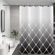 thumbnail image 2 of Cortina de ducha gris y blanca, diseño geométrico marroquí gris, moderna cortina de baño de lujo para decoración de bañera, tela impermeable, lavable a máquina, con 12 ganchos., 2 of 6