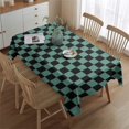 Blue and Black Checkered Pattern Waterproof Tablecloth, Rectangular ...
