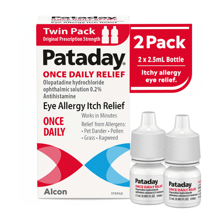 Pataday Once Daily Allergy Itch Relief Eye Drops for Adults & Children, 2.5 ml, Twin Pack