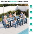 thumbnail image 2 of SERWALL 10 Pieces Outdoor Dining Set, All Weather Patio Dining Set, HDPE Outdoor Table and Armless Chair with Umbrella, Navy, 2 of 9