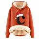 thumbnail image 1 of WILLBEST Sudaderas para Mujer, Sudadera con Capucha Estampada con Letras Navideñas, Lana Gruesa, Cálida para Invierno, Estilo Pullover, Sudadera de Moda XXXXX-Grande, 1 of 4