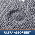 thumbnail image 4 of Smiry Chenille U-Shaped Toilet Bathroom Rugs, Soft Absorbent Non-Slip Contoured Carpet, Machine Washable Bathroom Mats, 20"X24", Light Gray, 4 of 7