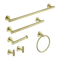 6-Piece Bathroom Accessories Set, Stainless Steel Wall Mounted - Hand Towel Bar, Toilet Paper Holder, Robe Hook, Bathroom Hardware Kit