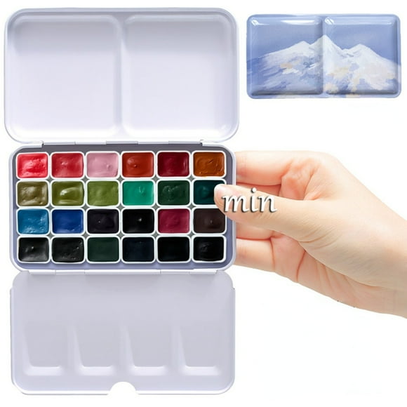 Holbein Artist's Watercolor 1ml,24 Colors Watercolor Paint Set in a Box for Students, Beginners Artists