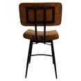thumbnail image 3 of Mia 24 Inch Counter Stool Set of 2 Hand Dyed Brown Leather Deep Tufting, 3 of 6