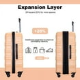 thumbnail image 4 of 3 Piece Luggage Sets, Expandable Hardside Suitcases 25in/29in, Carry on 21in, Travel Luggages with Double Spinner Wheels TSA Lock Lightweight, Peach, 4 of 6