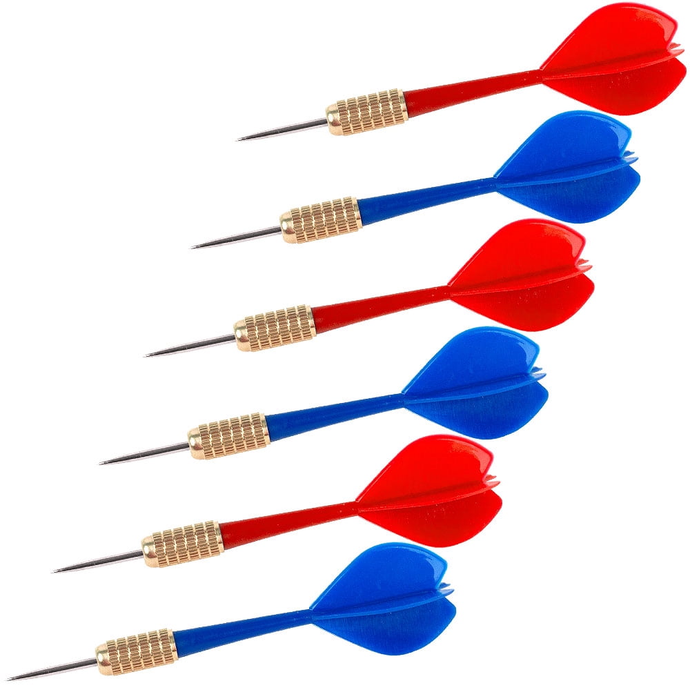 Trademark Games Steel Tip Darts - Set of Six 10-Gram Brass Darts with 2 Plastic Slim Flight Colors - Great for Team Play by Trademark Games (Blue and Red)