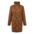 thumbnail image 5 of Fgnfyis Mens Winter Coats Cozy Mid Length Wool Blend Overcoat Loose Fit Modern Style Outerwear for Everyday Comfort Trench Coat Men Brown XXL, 5 of 5