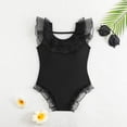 thumbnail image 2 of Hessimy Girl One Piece Print Swimsuit Bathing Suit with Adjustable Print Swimwear(Black,11-12 Years), 2 of 7