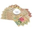 thumbnail image 2 of ZNDUO Placemats, 1 PCS Heat Resistant Stain Resistant Woven PVC Insulation Placemats, Durable Washable Elegant Table Mats for Dining-Boho Stamp Magazine, 18"x12", 2 of 6
