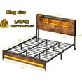 thumbnail image 2 of Dnxao King Size Classic Metal Platform Bed with Charging Station, Vintage Brown, 2 of 8