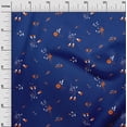 thumbnail image 2 of oneOone Cotton Silk Medium Blue Fabric Leaves & Flowers Floral Fabric For Sewing Printed Craft Fabric By The Yard 42 Inch Wide, 2 of 4
