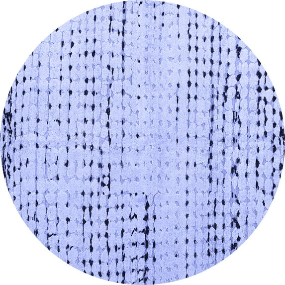 Ahgly Company Indoor Round Solid Blue Modern Area Rugs, 8' Round