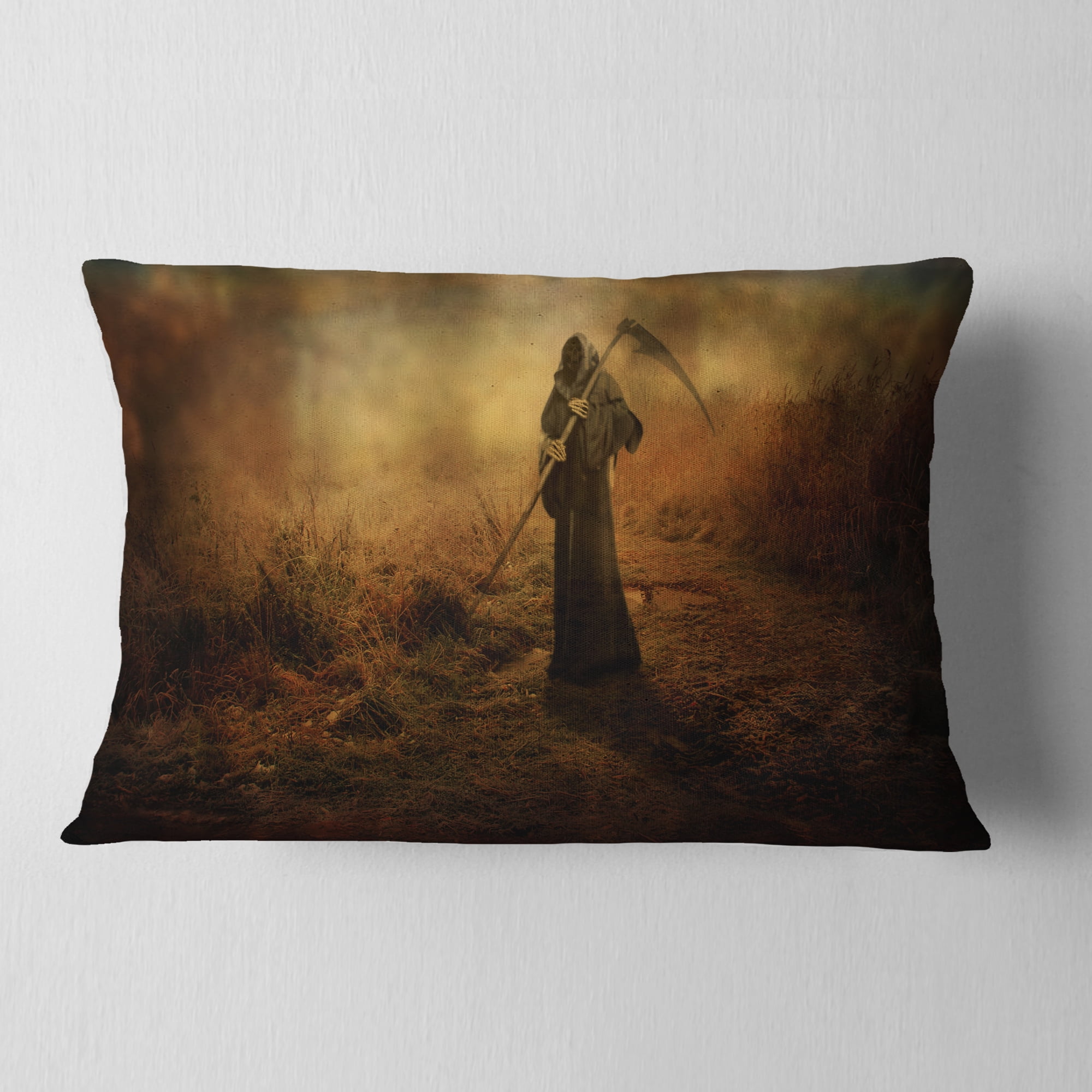 Designart Unexpected Death - Abstract Throw Pillow - 12x20