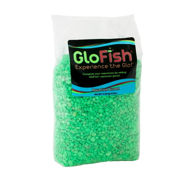 GloFish aquarium Gravel 5 Pounds, Fluorescent Green, Complements