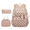Pack of 3 Corduroy Beige Backpackt Set#1, variant on Strawberry Print Backpack Schoolbag 1PCS Bag Toddler Canvas Bags for School,Travel,Shopping Outdoor Adventure(Pink)