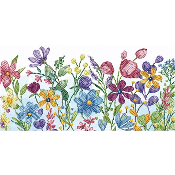 Diamond Dotz Décor Field Flowers Diamond Painting Kits for Adults - Floral Diamond Art Kits a Relaxing Creative Craft Kit with Dotz Gems 15.8x7.9