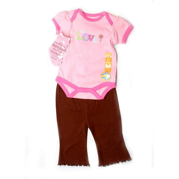 Bon Bebe Newborn Girls 3pc Set Size 3-6 Mos