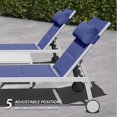 thumbnail image 7 of Domi Patio Chaise Lounge Set of 3, Adjustable Full Aluminum Pool Lounge Chairs with Wheels and Side Table, Padded Sunbathing Lounger for Deck Lawn Patio Backyard,Textilene - Navy Blue, 7 of 7