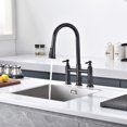 thumbnail image 4 of SUMERAIN Bridge Kitchen Faucet with Pull Down Sprayer, 3 Hole Kitchen Sink Faucet 2 Handle 8 Inch Faucet for Kitchen Sink Stainless Steel Oil Rubbed Bronze, 4 of 9