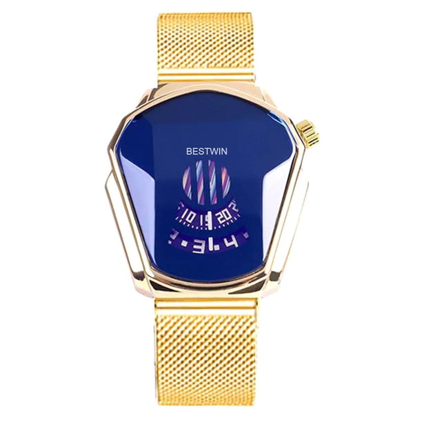 Reloj de cuarzo estilo diamante Reloj de cuarzo de acero de moda Reloj para hombres y mujeres