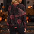 thumbnail image 6 of Halloween Cardigan Sweaters for Women Cute Halloween Party Graphic Womens Sweaters Cardigan Knit Button Down Cropped Long Sleeve Fall Winter Holiday Soft Sweatshirt Tops Hot Pink XL, 6 of 6