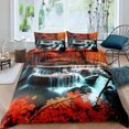 thumbnail image 1 of Waterfall Duvet Cover Set Natural Scenery Quilt Cover Pillowcase Landscape Forest Waterfall Queen Size Polyester Bedding Set, 1 of 7