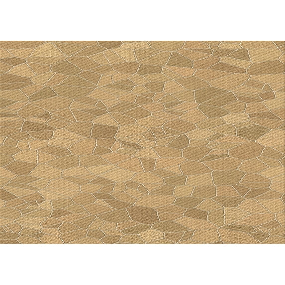 Ahgly Company Machine Washable Indoor Rectangle Transitional Yellow Orange Area Rugs, 5' x 8'