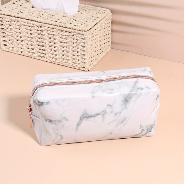 1pc Moda Creativa Mármol Impresión Suministros De Papelería Accesorios De Estudiante Bolsa De Almacenamiento De Papelería Suministros De Oficina Estética Bolígrafo Bolsa