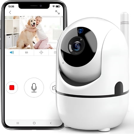 GJX 2026 New Indoor Pan/Tilt Smart Security Camera,1080P Hd Dog-Camera,2.4Ghz with Night Vision,Motion Detection for Baby and Pet Monitor,Cloud&Sd Card Storage,Works with Alexa&Google Assistant