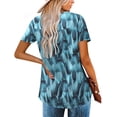 thumbnail image 6 of Traleubie Womens Plus Size Tunic Tops Short Sleeve Casual Floral Henley Shirts L-4XL, 6 of 6