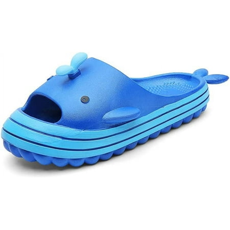 

KAQ Kids Garden Clogs Boys Girls Lightweight Open Toe Beach Pool Slides Sandals Little Baby Cute Cartoon Shark Shower Slipper