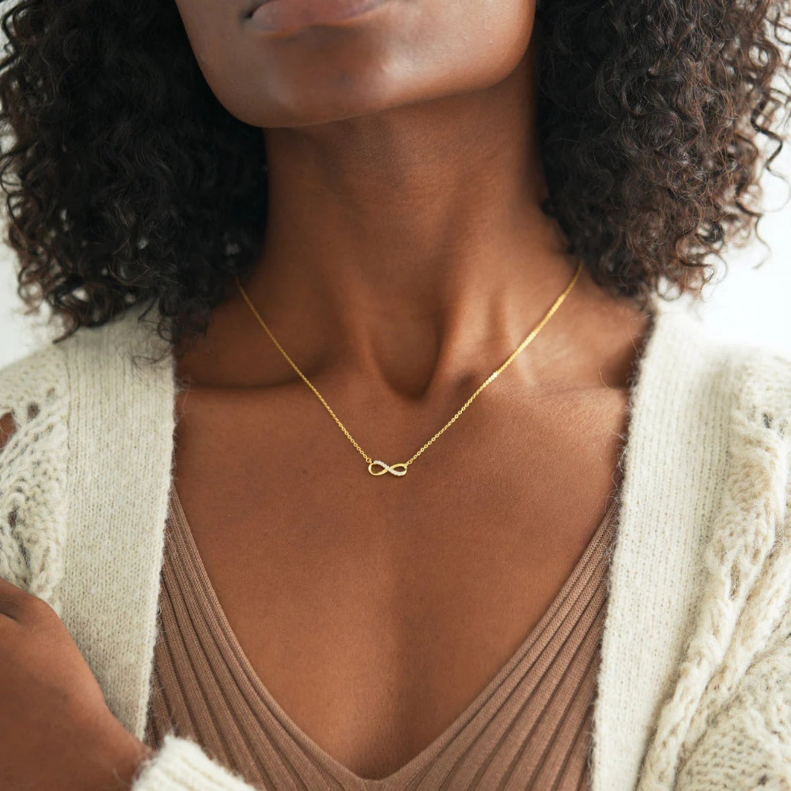 SFTING Infinity Necklace for Women 925 Sterling Silver Love Pendant Yellow Gifts