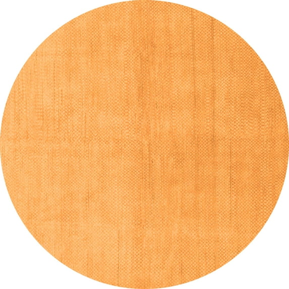 Ahgly Company Indoor Round Solid Orange Modern Area Rugs, 7' Round