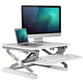 thumbnail image 1 of Height Adjustable Sit Standing Desk Converter, Ergonomic Computer Monitor Desk Ergo Riser ADR with Gas Spring Structure, 35" Wide Fits Single/Dual Monitor - White, 1 of 9