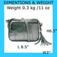 thumbnail image 2 of Cowhide Leather Womens Shoulder Purse Small Cross Body Organizer Bag with Many Pockets Grey Wide w Tassel, 2 of 6