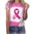 thumbnail image 5 of WREESH Breast Cancer Awareness T-Shirts For Women Pink Ribbon Short Sleeve Tees Round Neck Loose Workout Tops Pink K, 5 of 5