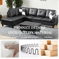 thumbnail image 3 of Homeora 3-Piece Piece Couch Living Room,Faux Leather Sofa Set,Faux Leather Sofa Set,L-Shaped Sectional Sofa,Right Facing Chaise Couch Living Room,Black, 3 of 8