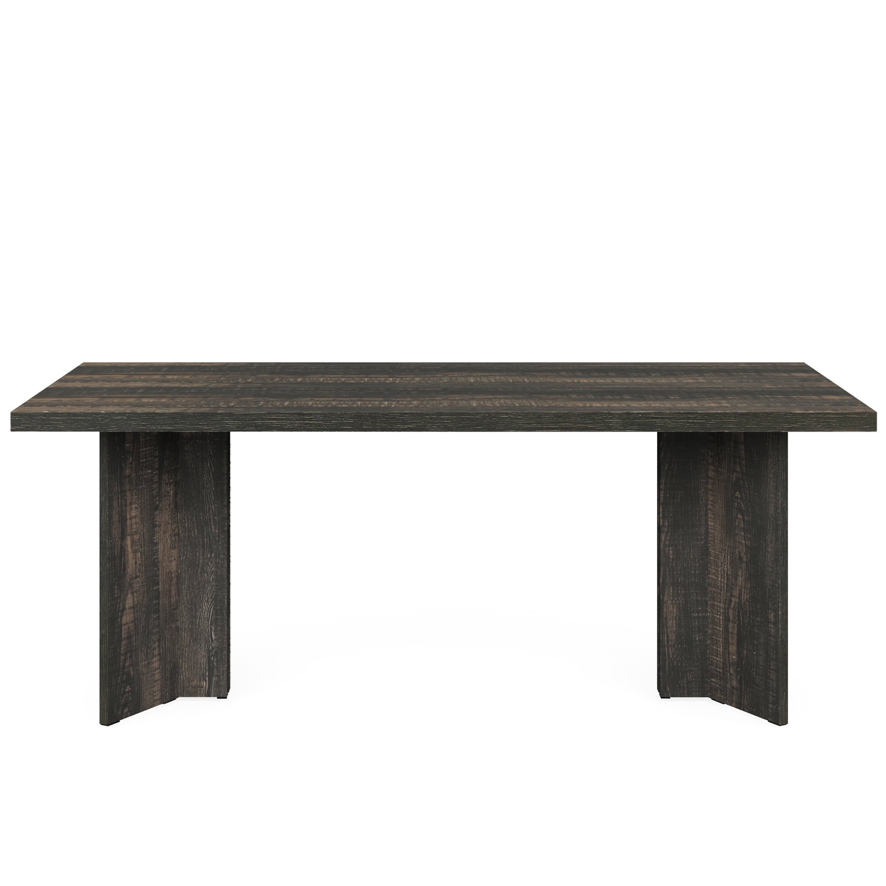 Tribesigns 63" Dining Room Table for 4-6, Woood Rustic Dinner Table for Kitchen, Gray