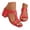 Red, variant on Women's Heeled Sandals Square Open Toe Slip on Slides Mules Summer Block Chunky Heels Strappy Dress Casual Pumps Black 6