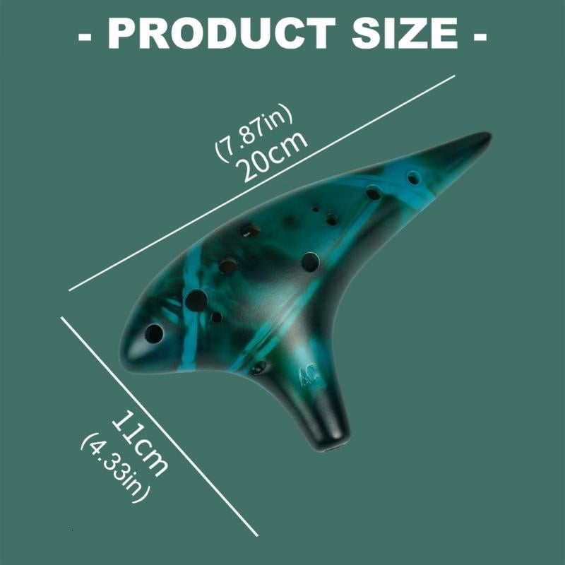 CEORPER Premium Ceramic 12 Hole Ocarina Portable for Music Enthusiasts and Students