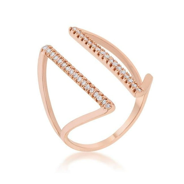 Bague Parallèle Délicate en Zircone Cubique Jena 0,2 CT - Taille 5