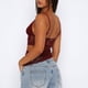 thumbnail image 4 of Camiseta sin mangas Pivanzore Y2K de encaje, malla transparente, color rojo XL para mujer, 4 of 5