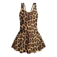 thumbnail image 6 of DISNIMO Leopard Printed Girls One Piece Swimsuits Sleeveless Bathing Suit Hawaiian Summer Swimwear with Skirt U Neck Swim Dress for Kids Girls Size 7-8, 6 of 8