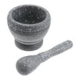 thumbnail image 4 of PP Plastic Kitchen Household Garlic Pugging Pot Pedestal Bowl Mortar and Pestle Set(Granitic Pattern, Packaged with Box), 4 of 5