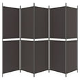 thumbnail image 2 of vidaXL 5-Panel Room Divider Brown 250x180 cm Fabric, 2 of 5