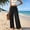Black1, variant on Kojanyu Women's High Waisted Wide Leg Drawstring Pants Casual Linen Cotton Loose Flowy Palazzo Trousers with Pockets