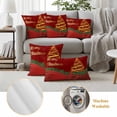 thumbnail image 6 of Merry Christmas Outdoor Waterproof Pillow Covers, Xmas Pine Tree Branch Red Bow New Year Decorative Square Throw Pillowcase Sofa Cushion Sham for Patio/Couch/Chair, 18"x18" 2 Pack, 6 of 8