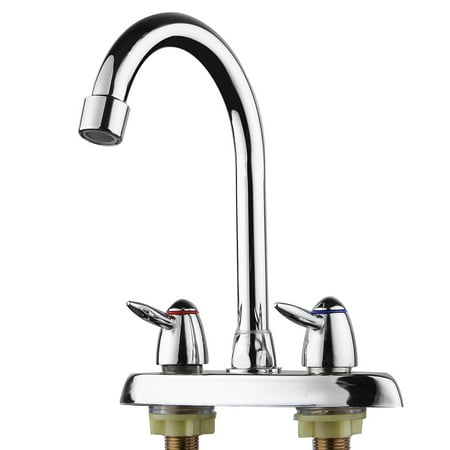 Franke Spray Faucet Stainless Steel 360° Double Handle High Arc Swive l Kitchen Sink Faucet Spray Spout Mixer Tap Bathroom Washbasin Faucet Gooseneck Commercial ()